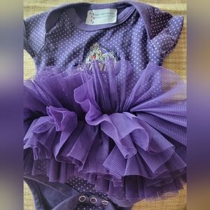 Two Feet Ahead Baby Girls JMU James Madison Dukes Pin Dot Tutu One Piece NB
